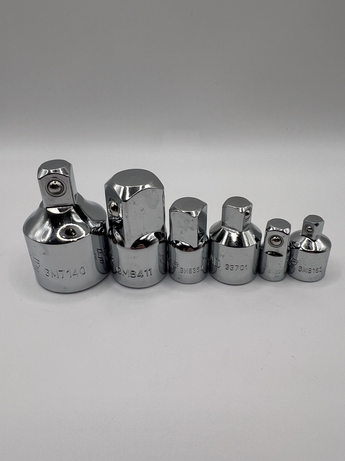 Power Torque 6pc Socket Adapter Reducer Set 1/4 3/8 1/2 Drive Chrome Gearhead