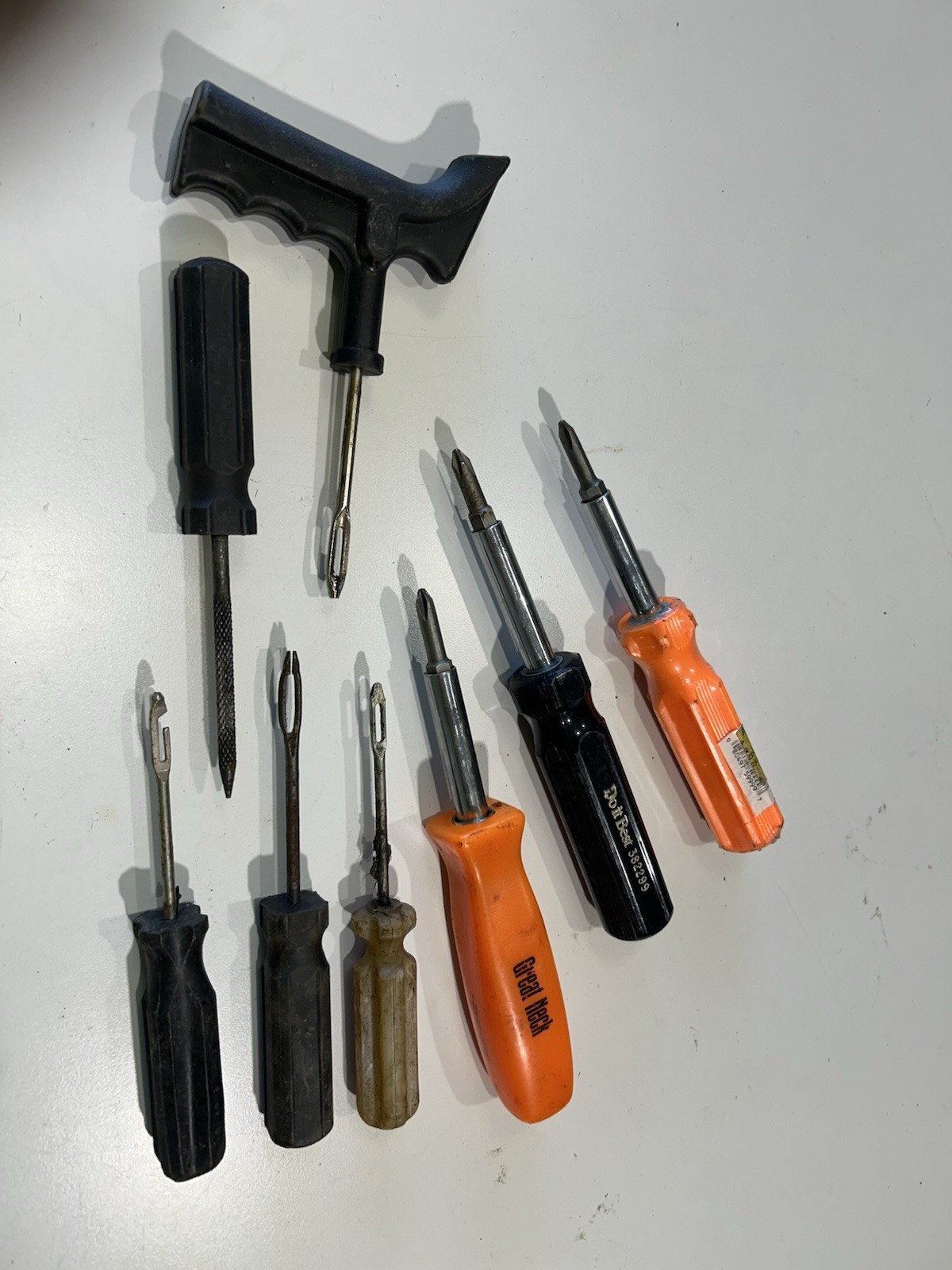 Lot Of 8 Hand Tools Tire Repair And Flip Sockets See Photos Used
