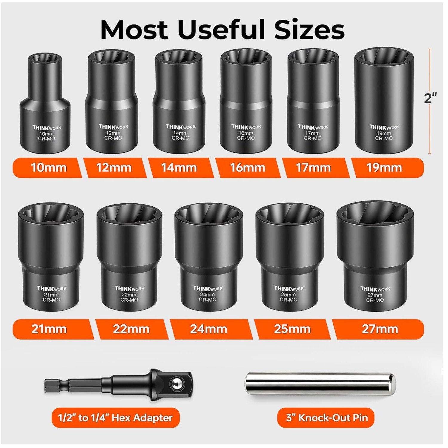 Bolt Extractor Socket Set – 13-Piece Wheel Lock Remover