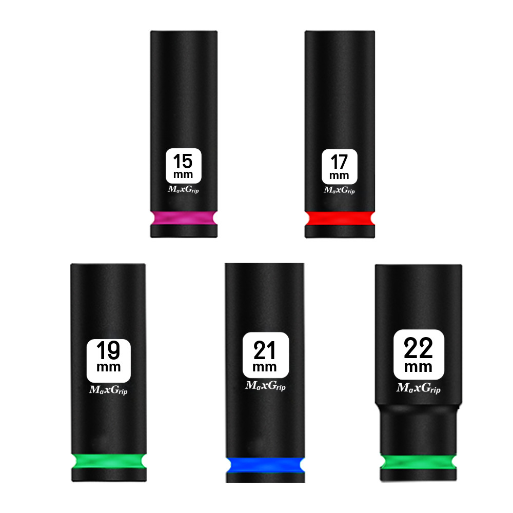 Impact Socket Set-Free Shipping-Metric Sizes (15, 17, 19, 21, 22)