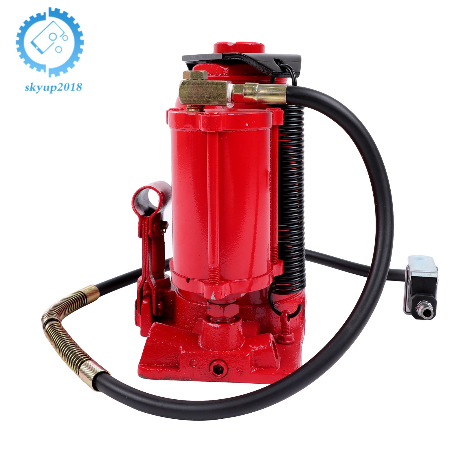 Pneumatic Air Hydraulic Bottle Jack with Manual Hand Pump, 20 Ton