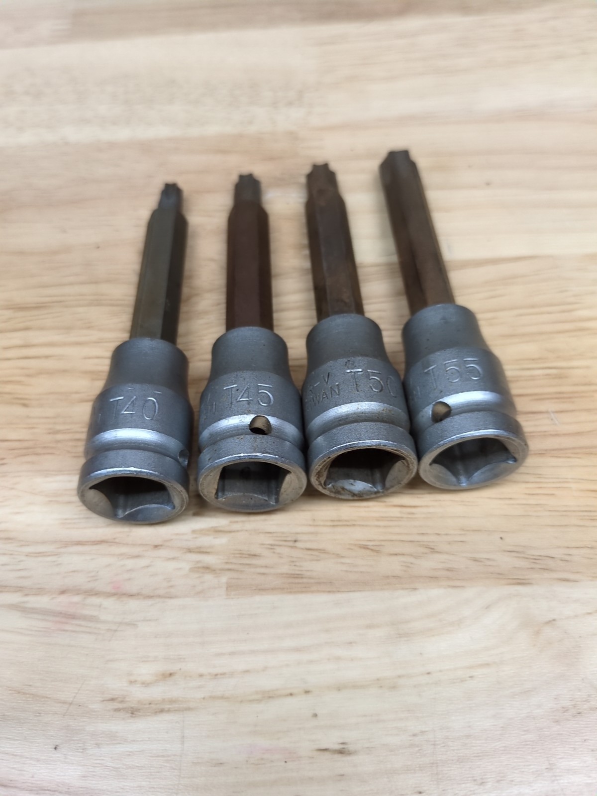 OEM TOOLS 4 Piece Long Star Socket Set – 1/2″ Drive. T40, T45, T50, T 55