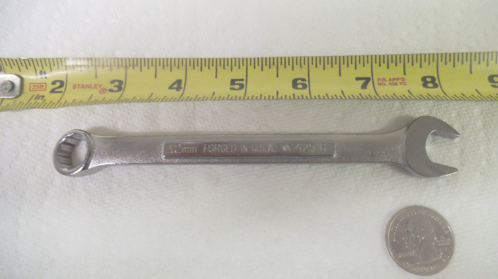 Craftsman USA made 12mm 12pt combination wrench, V inverted V, 42916, nos