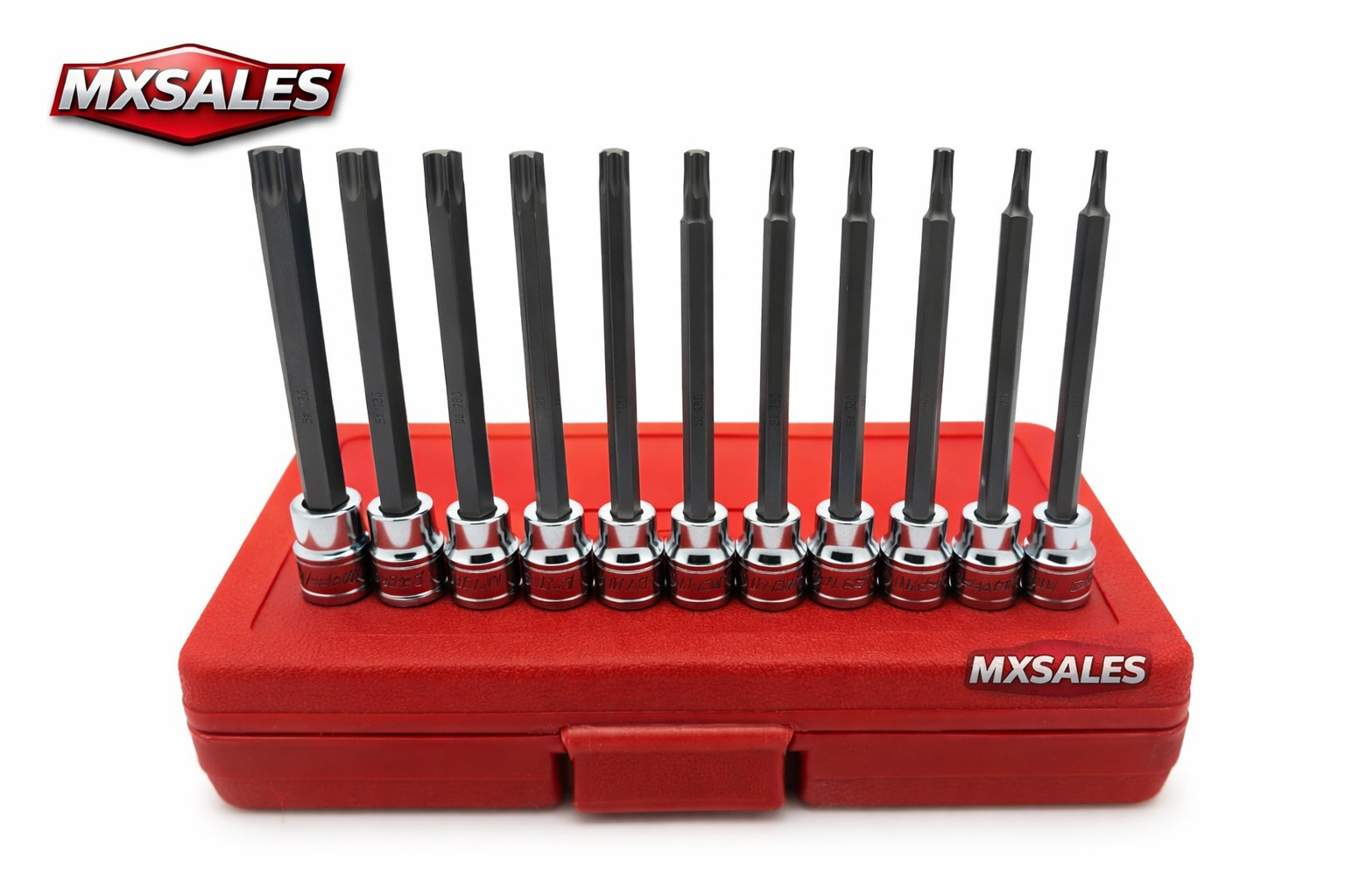 12PCS 3/8″ Drive Extra Long Torx Bit Socket Set CR-V S2 Steel NEW