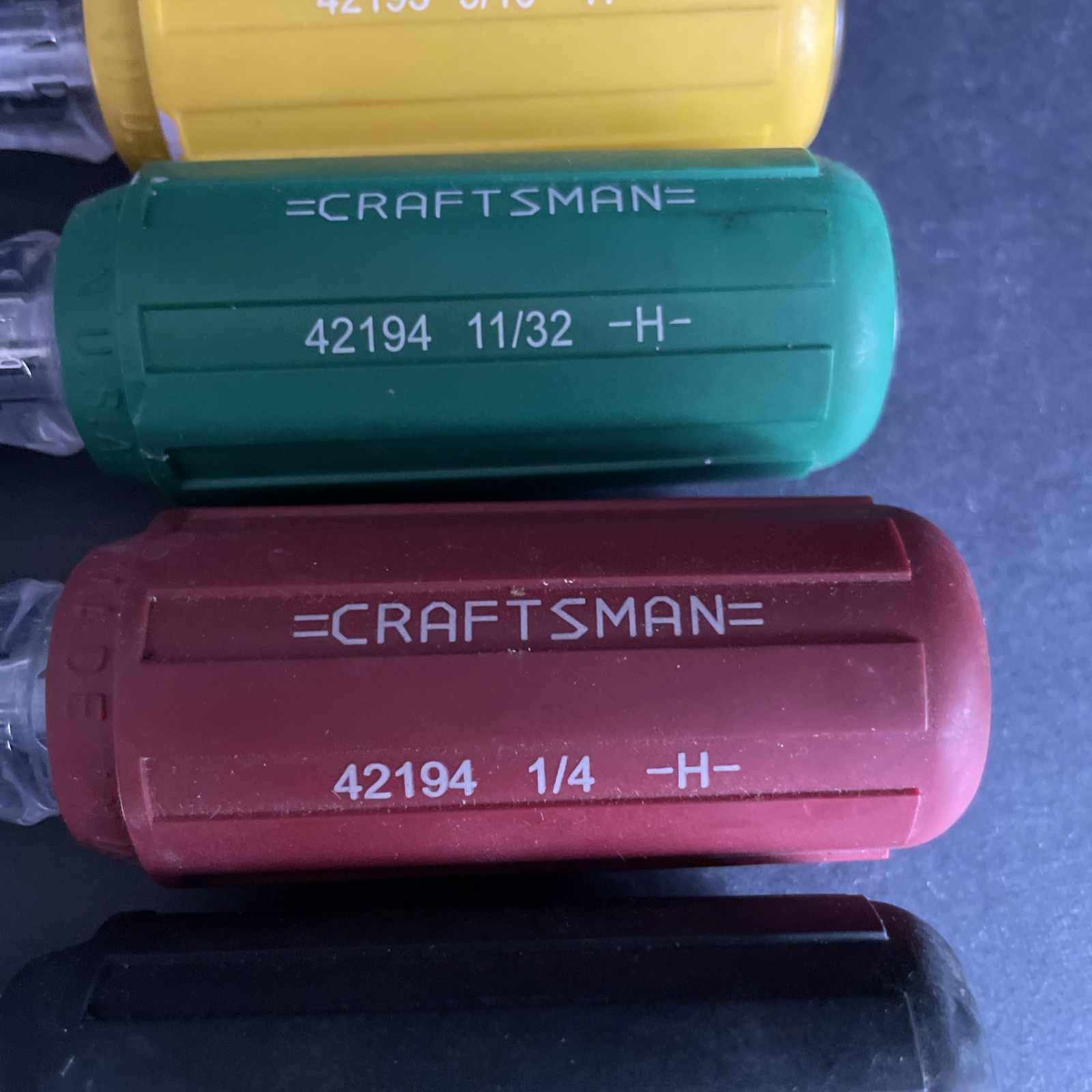 Vintage Craftsman 7pc SAE Nut Driver Set 42190 Cushion Grip USA Pls See Pics