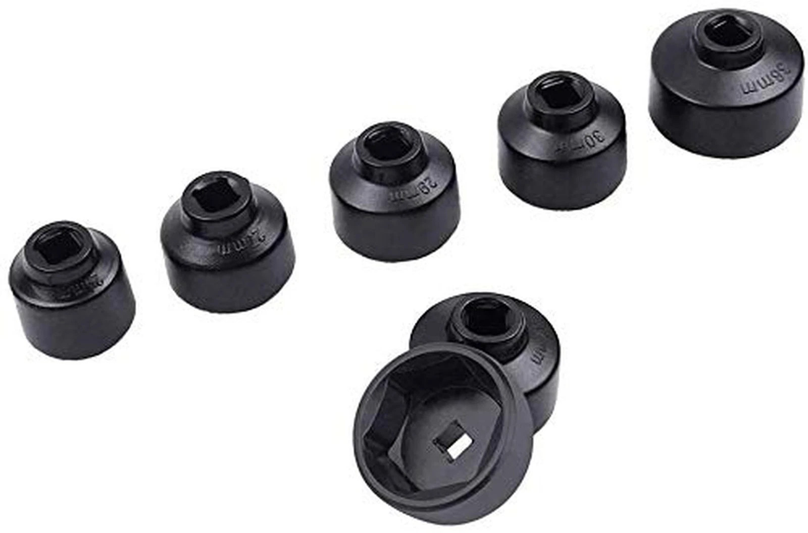 7-Piece Oil Filter Socket Set Includes 24mm,27mm,29mm,30mm,32mm,36mm,38mm. Ca