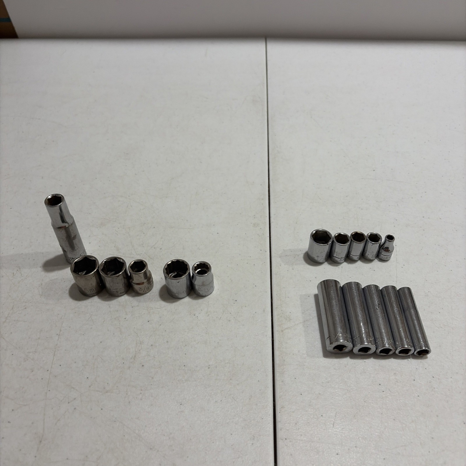 Craftsman Socket Lot 16 SAE & Metric 6 & 12 Point Sizes In Description