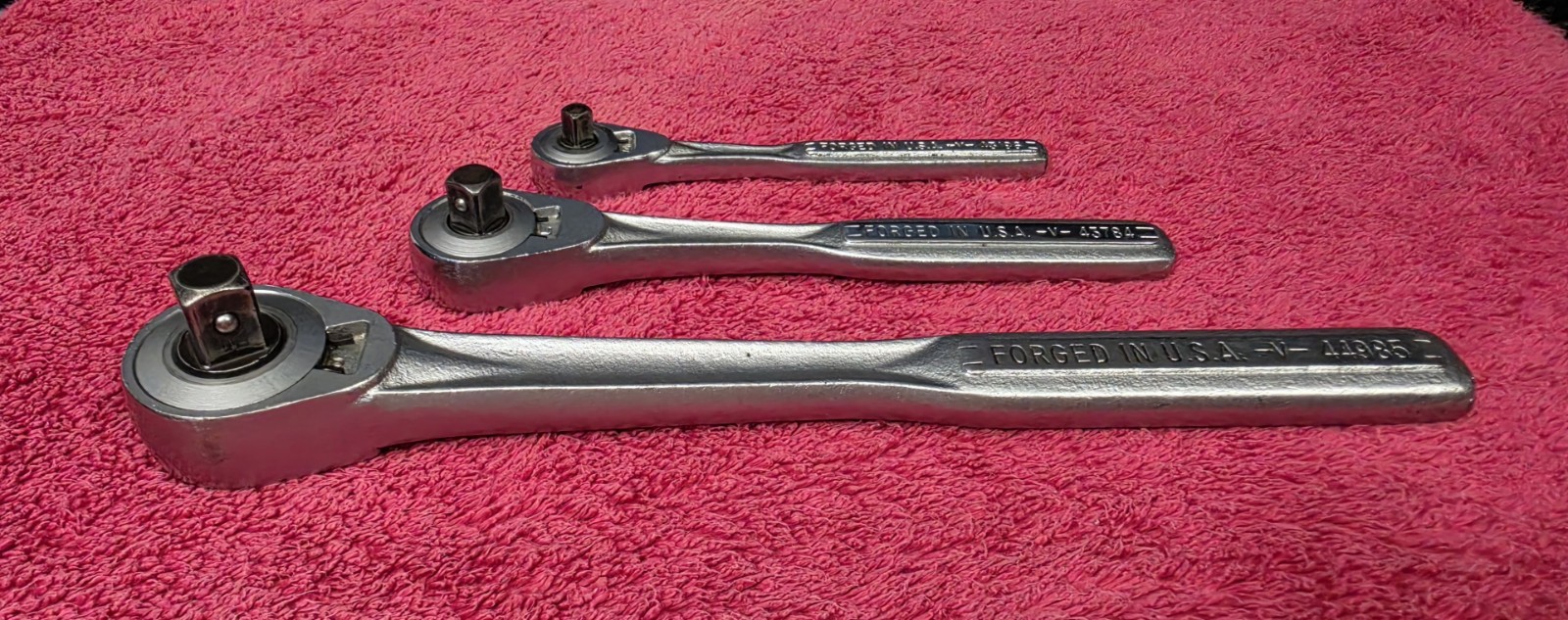 Vintage Craftsman Forged In USA Set Of 1/4, 3/8, And 1/2 Ratchets