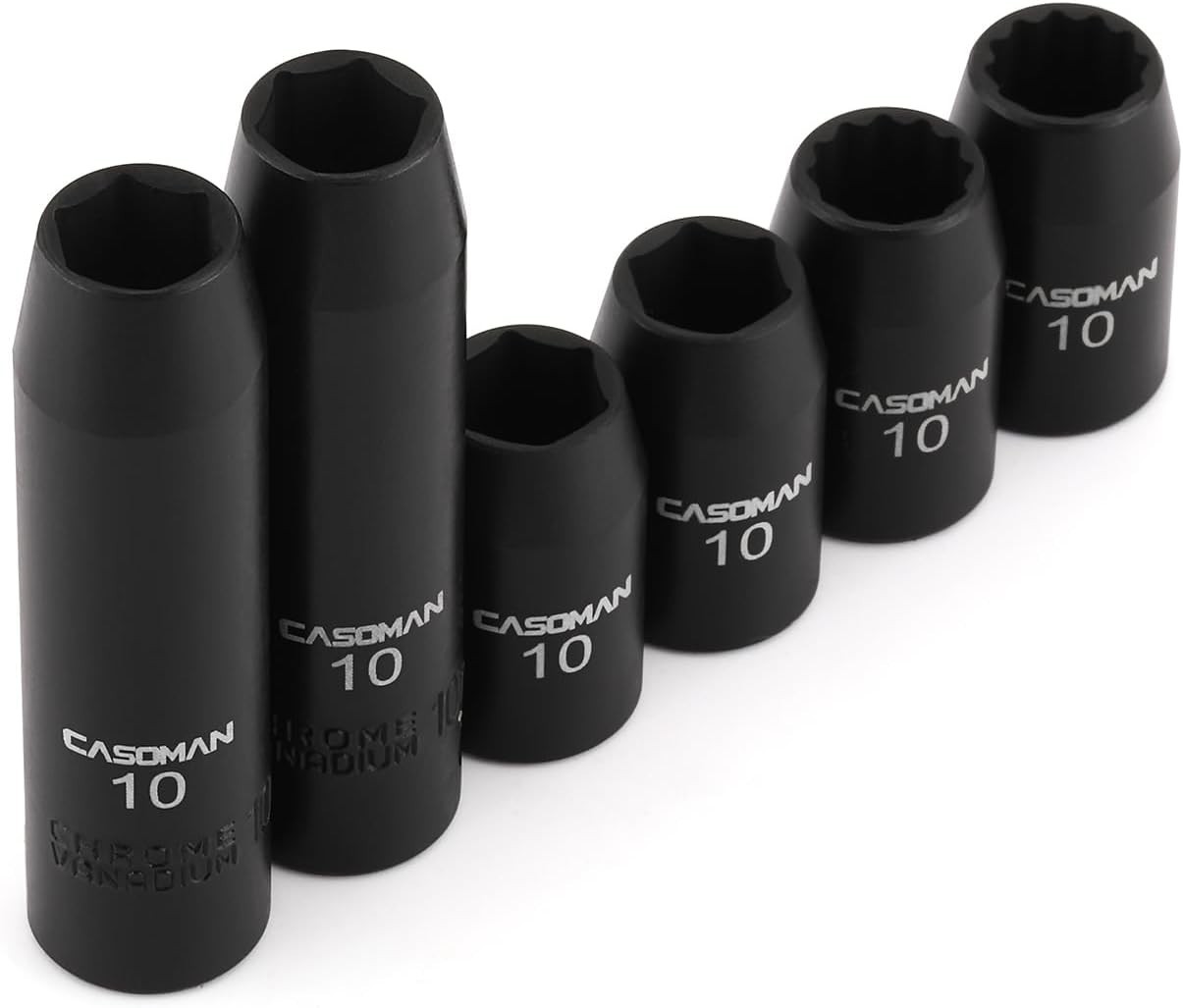 6-Piece Impact Socket Set with High-Visibility Markings for Fast Size Selection