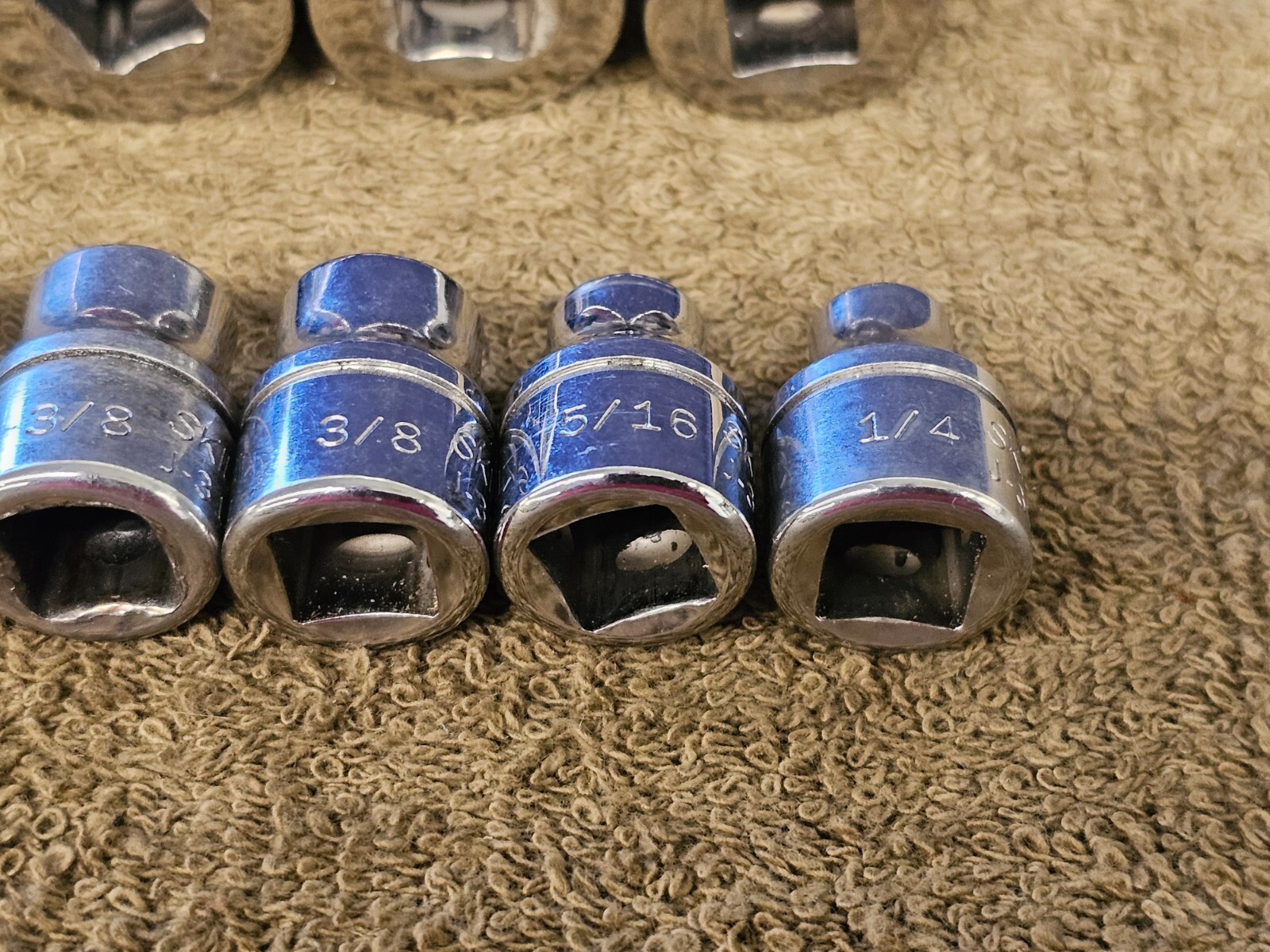 10 Skilcraft J31228 Socket Set 3/8 Drive Sae 7/8 13/16 3/4 11/16 7/16 1/4″ USA