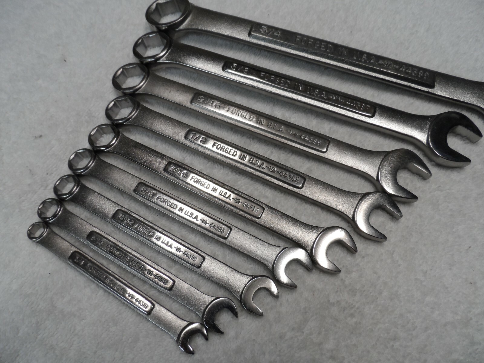 Craftsman SAE Combination Wrench Set, USA NOS, 6 pt, 1/4″ to 3/4″ – 9 pcs