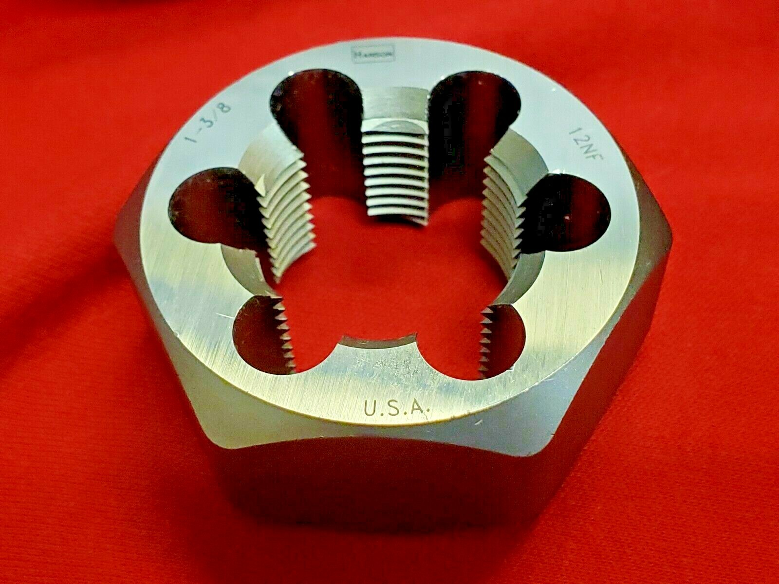 7273 1-3/8-12 NF x 2.4″ Hex Irwin Hanson Rethread Die Carbon Steel RH