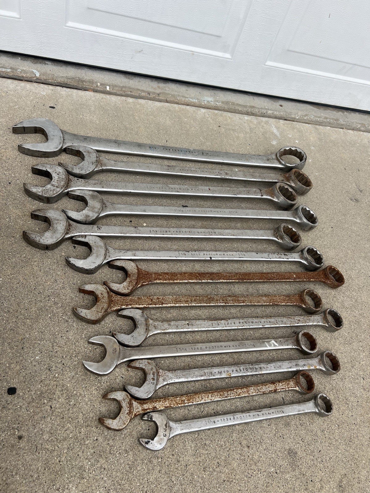 13-Proto USA Professional Jumbo Wrenches SAE Large Sizes from 1-1/16”-2-1/4”