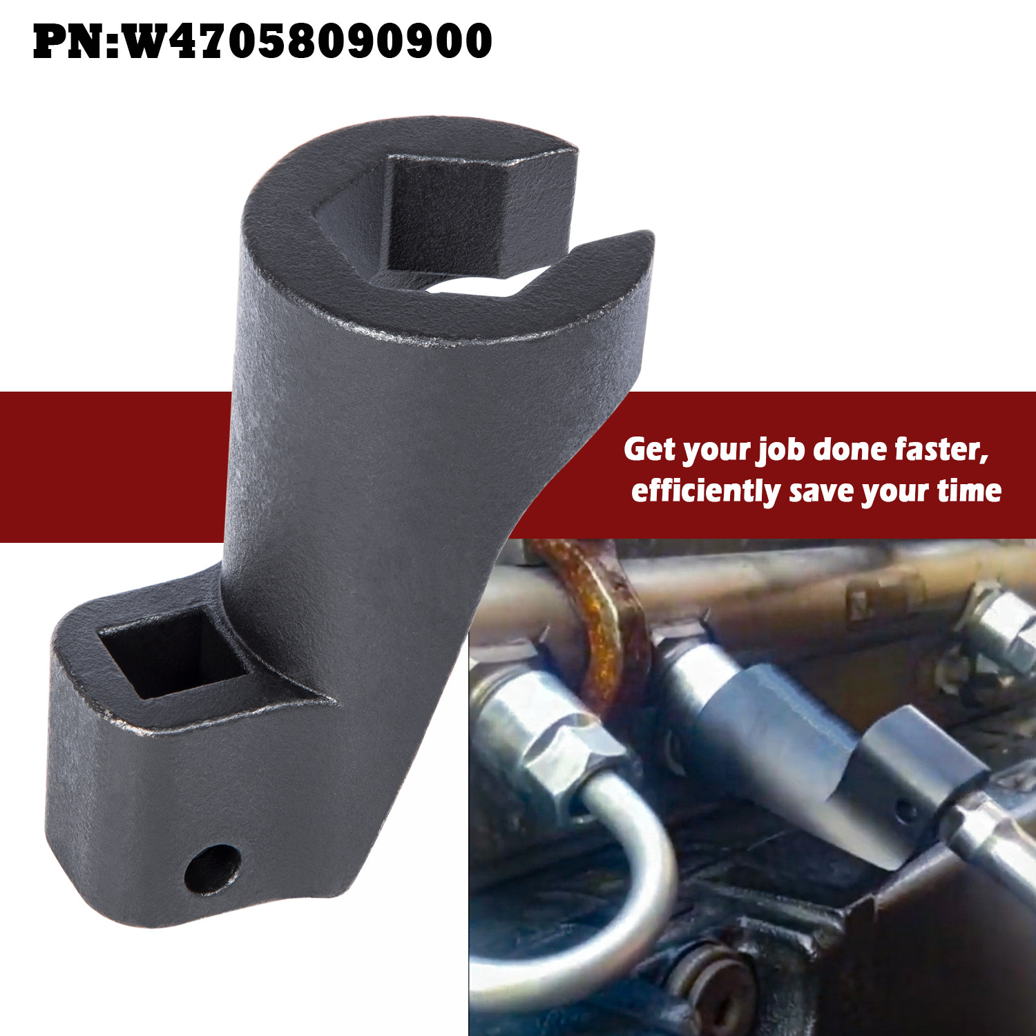 19MM High Pressure Fuel Line Socket Nut Wrench Spanner Tool 3/8» Drive J-48770