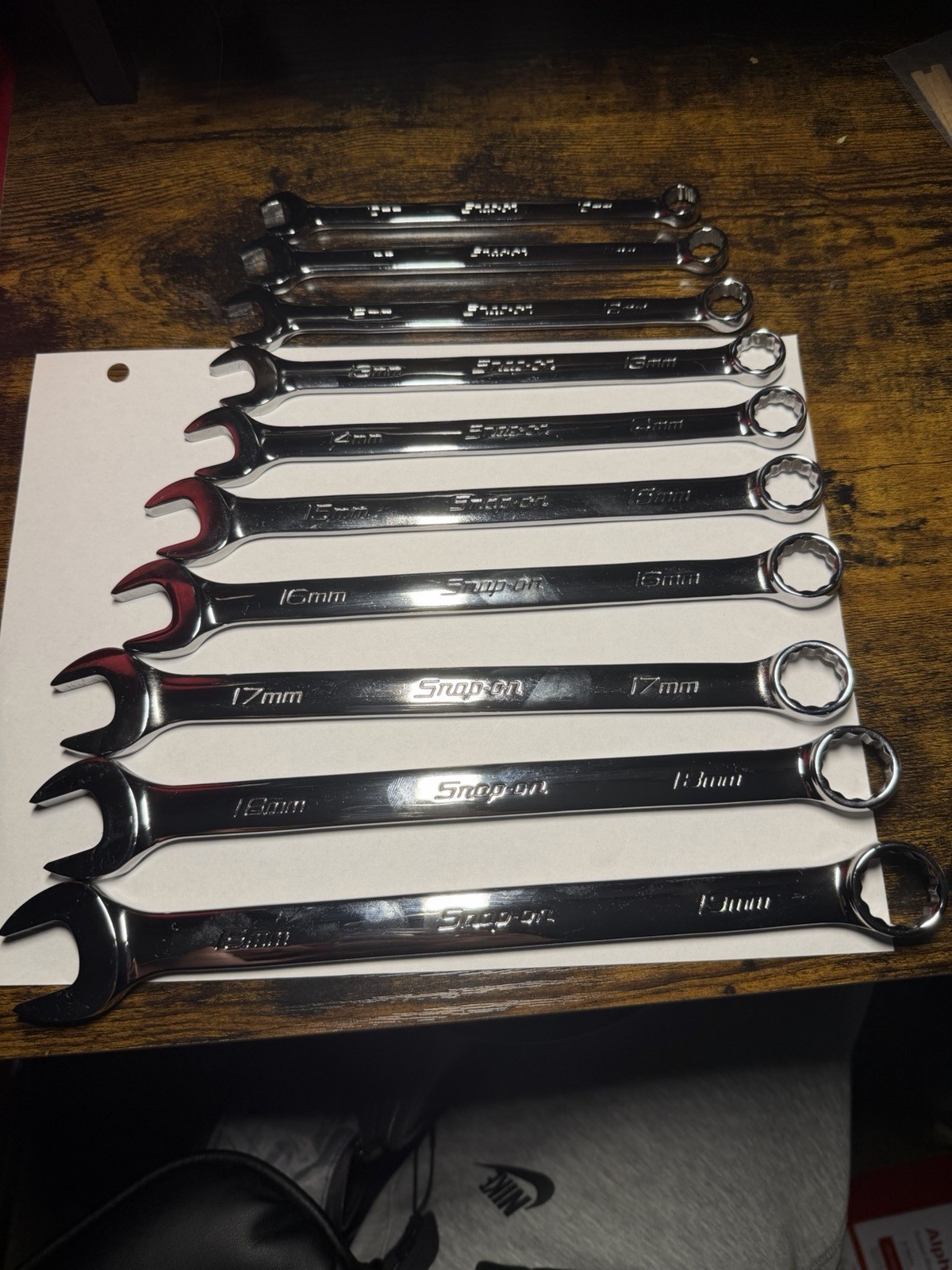 Snap On Tools NEW OEXM710B 10 Piece 10-19mm 12-pt Flank Drive Combo Wrench Set