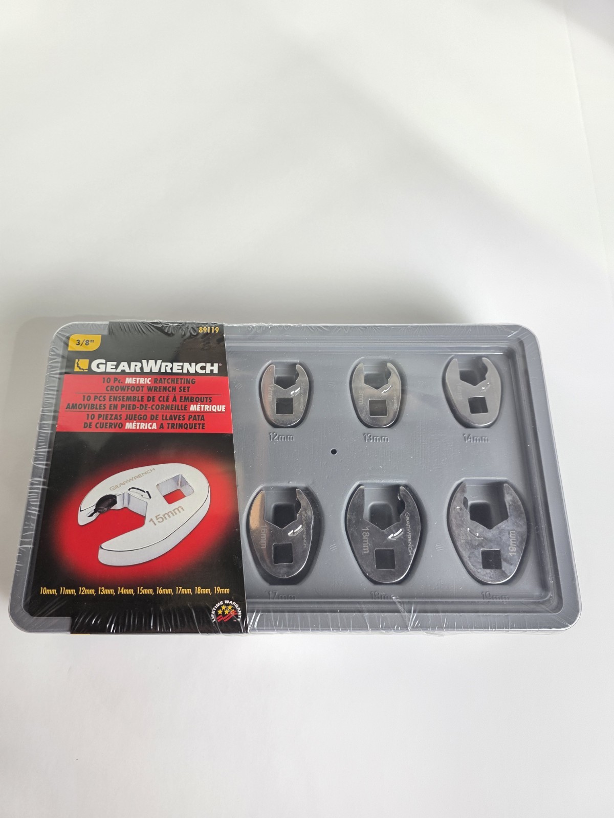 GEARWRENCH 10 Pc. Ratcheting Crowfoot Wrench Set, Metric – 89119 3/8 Drive