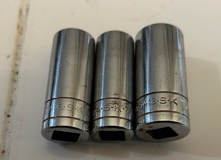SK TOOLS VINTAGE #45170 3/8″ DRIVE RATCHET SOCKET SET 21 PCS SAE WITH CASE