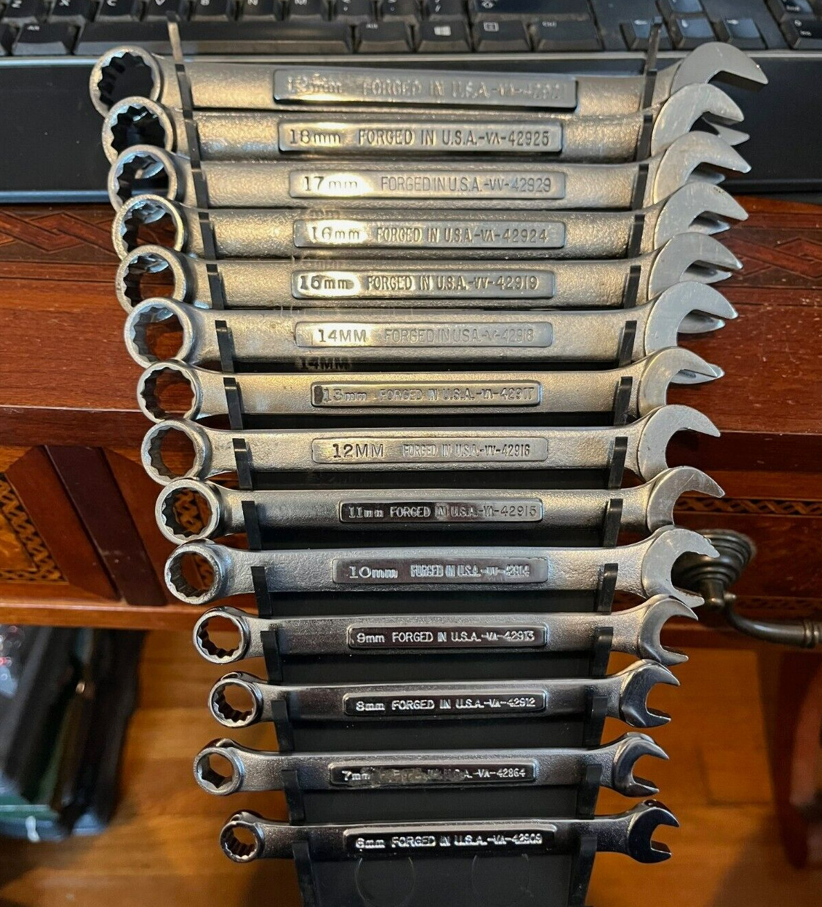 VTG Craftsman Metric Combo Wrench 14 Pc. Set 12 pt 6mm to 19mm USA Forged -VA-