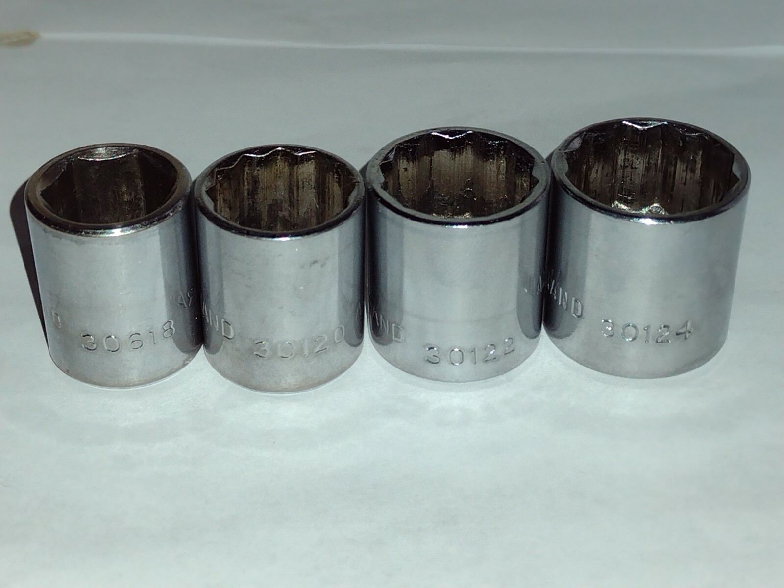 Set of 4 Vintage Herbrand 3/8” Drive Sockets