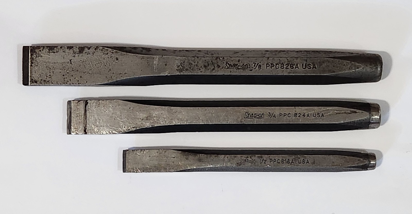 Snap On 3 Piece Flat Chisel Set PPC816A-1/2″ PPC824A-3/4″ PPC828A-7/8″