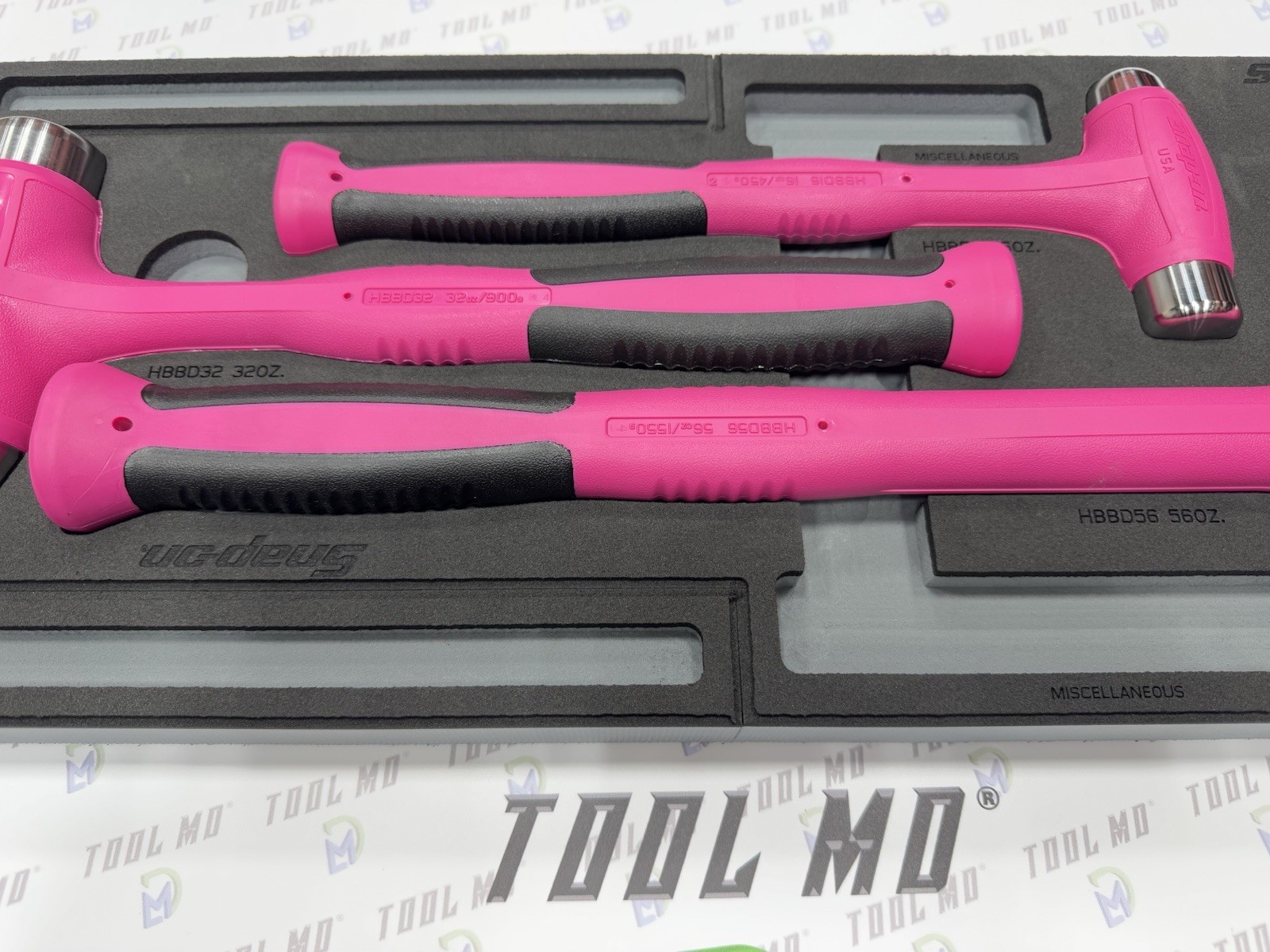 Snap-on Tools NEW 3pc ELECTRIC PINK Dead Blow Ball Peen Hammer Set HBBD301FEP