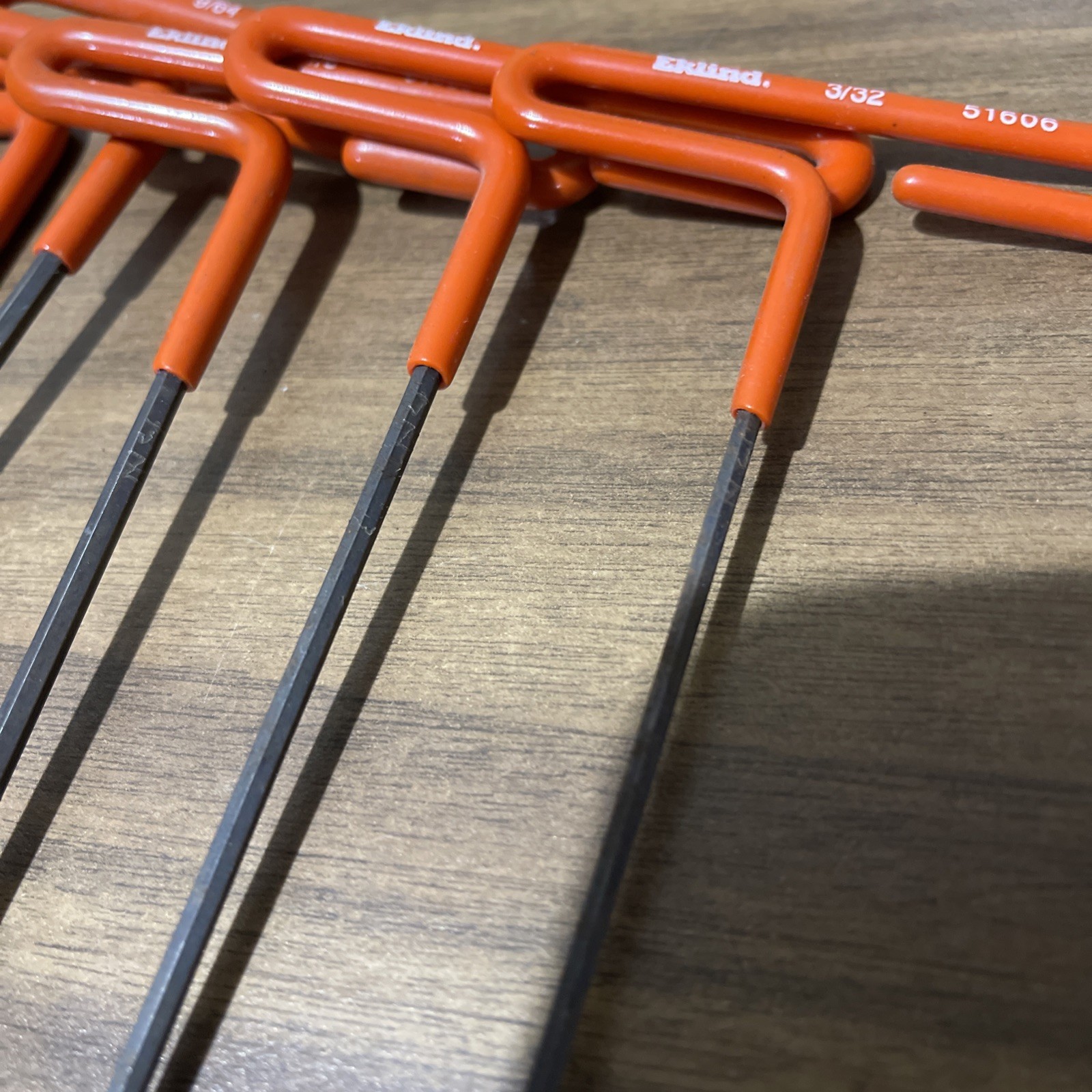 Vintage Eklind Tool 53610 10 Piece ~6″ SAE Cushion Grip T-Handle Hex Key Set
