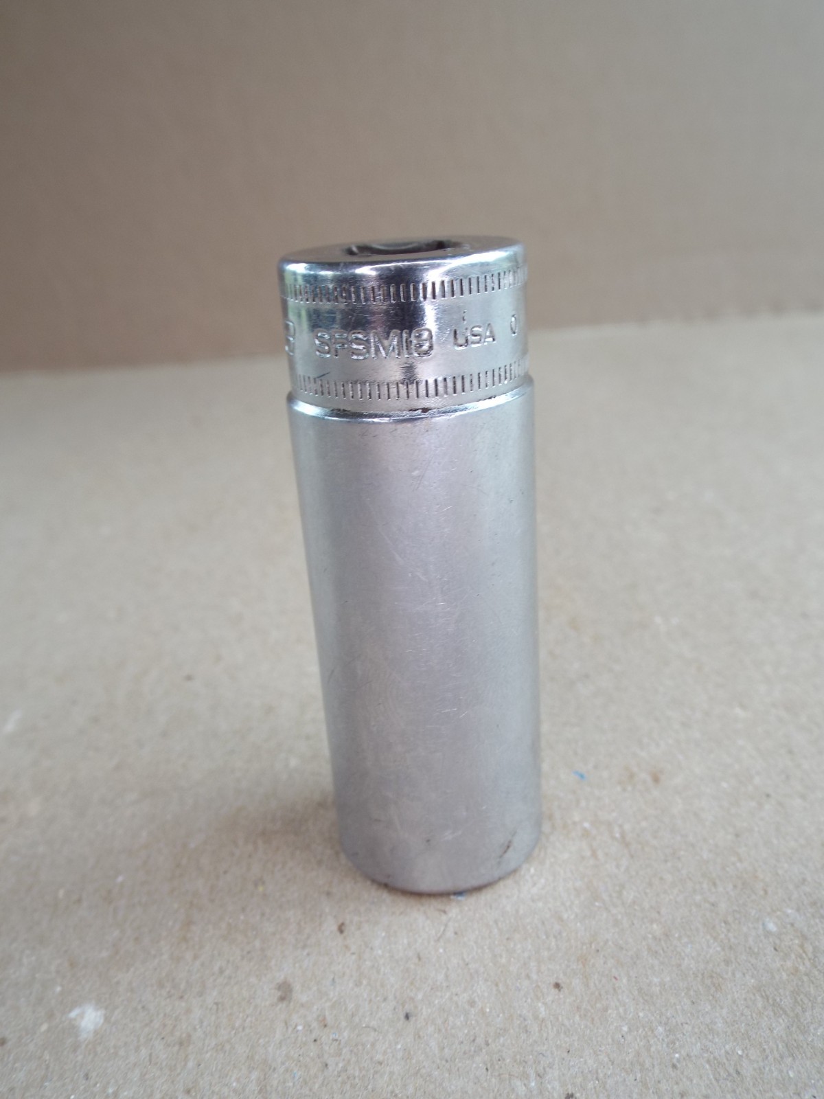 VTG SNAP-ON Deep Socket 18mm 3/8″ Dr 6 Pt USA Made SFSM18 – Nice ! (Pls Read)