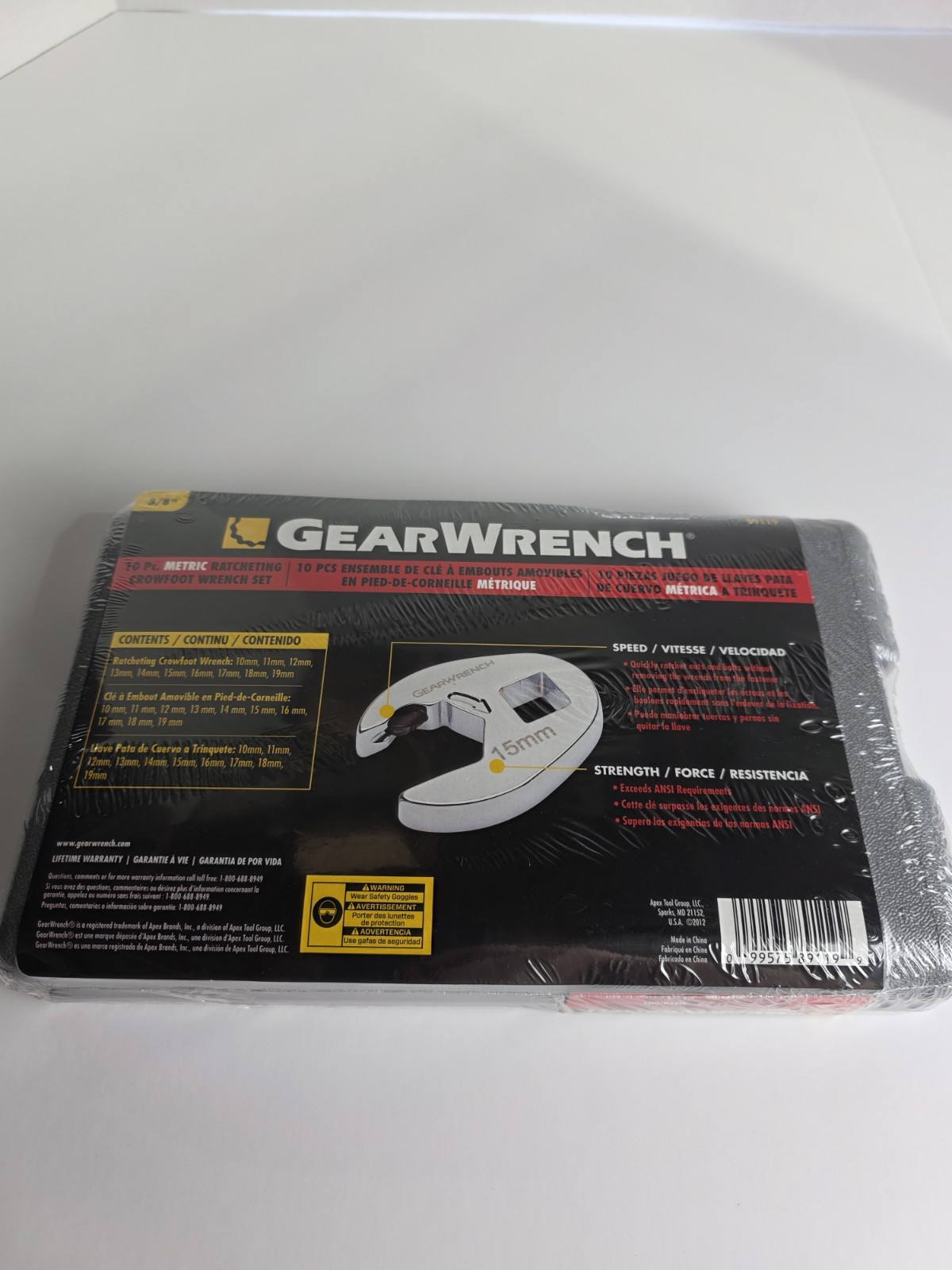 GEARWRENCH 10 Pc. Ratcheting Crowfoot Wrench Set, Metric – 89119 3/8 Drive