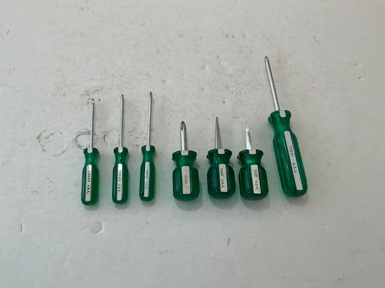 7 assorted S-K screwdrivers slotted & Phillips USA made all for $40