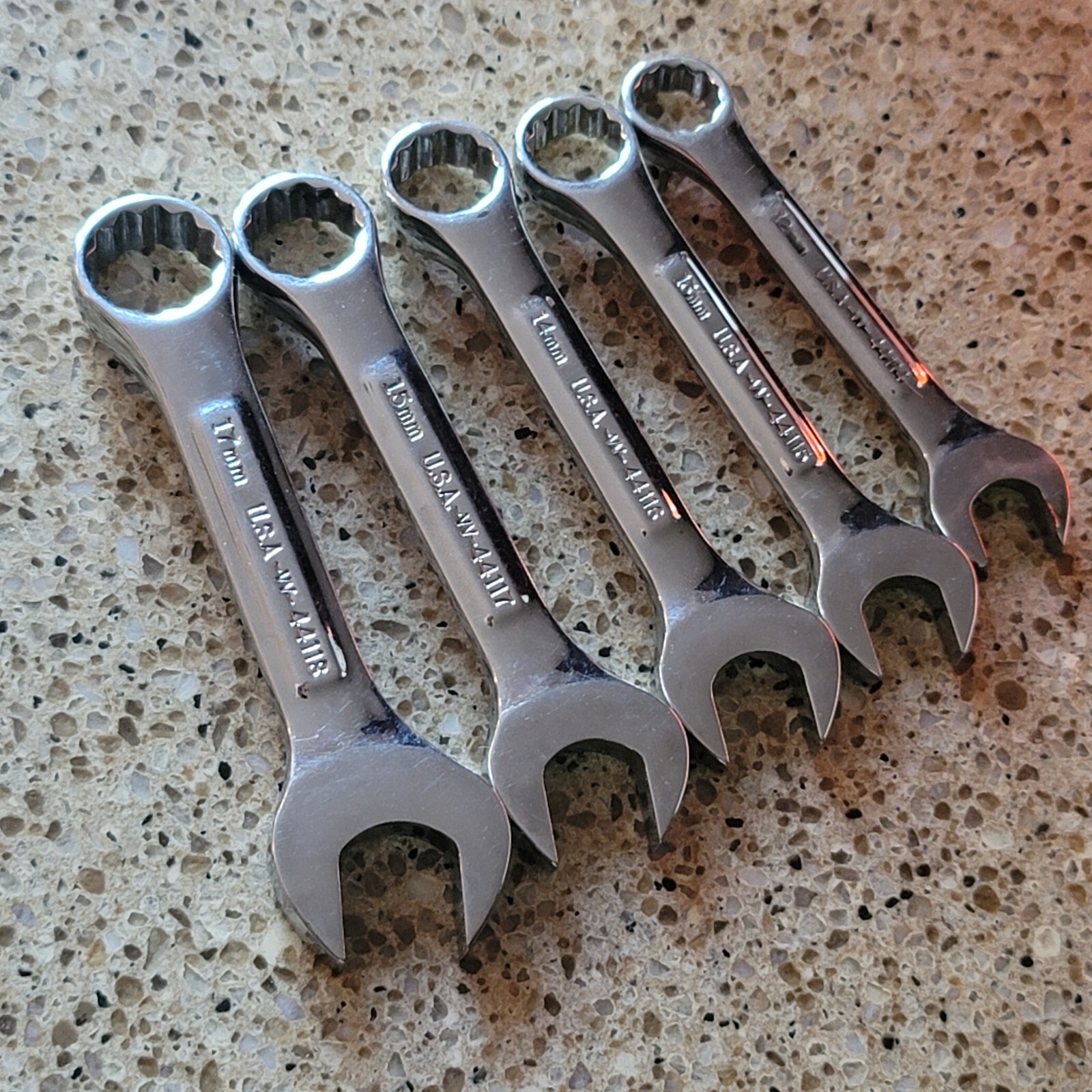 Lot of 5 Craftsman Pro. VV Stubby Combo Wrench 12mm 13mm 14mm 15mm 17mm READ ME!