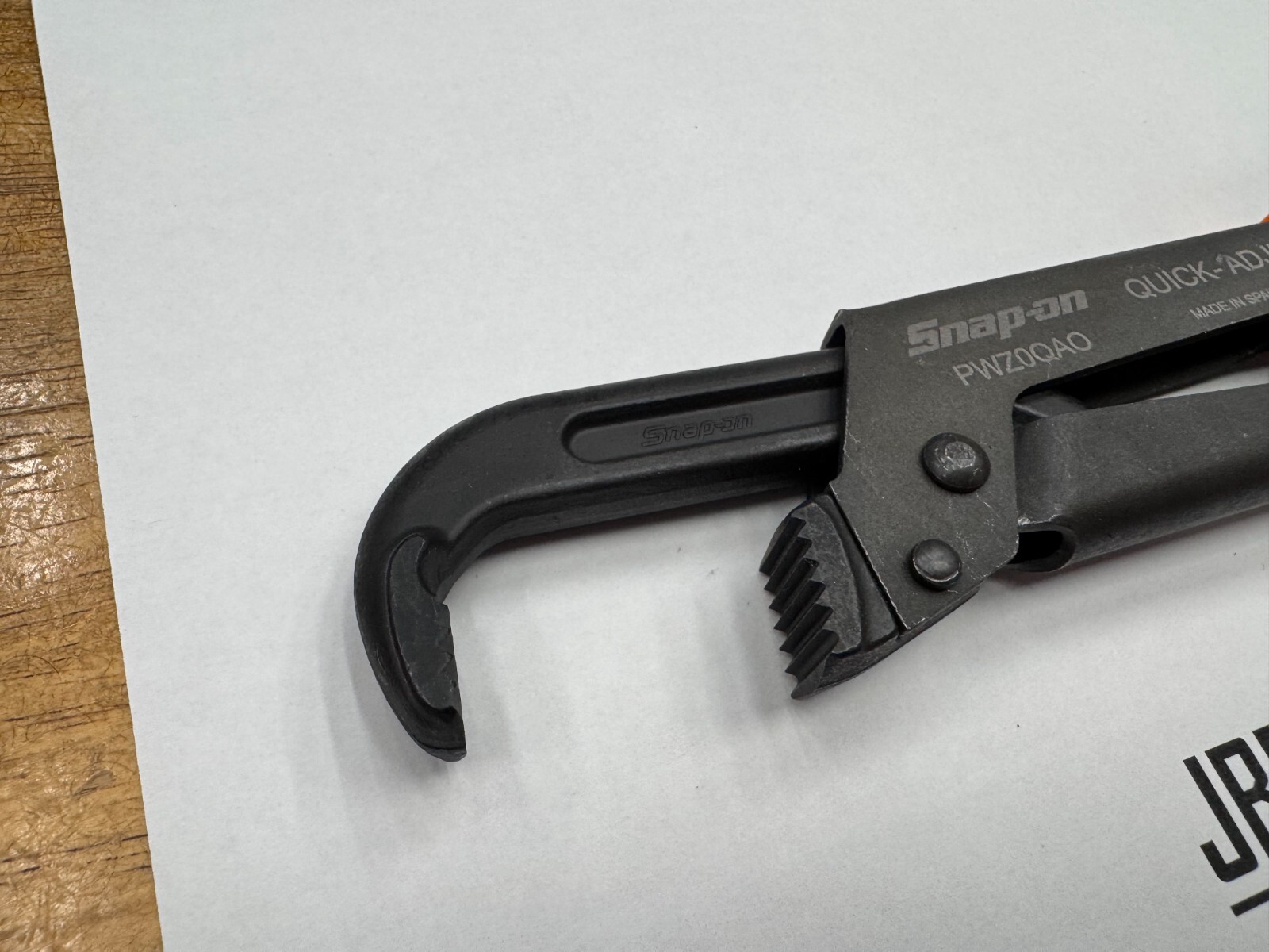 Snap-on Tools NEW ORANGE 8-5/8″ Soft Grip Quick Adjust Pliers Wrench PWZ0QAO