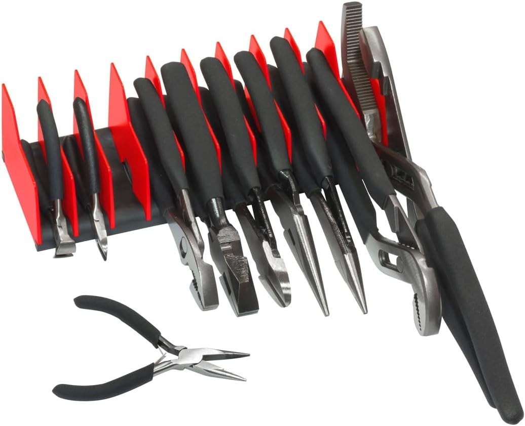 Plier Pro No-Slip Plier Organizer, Holds 10-Tools of Any Size, Rubber Base K…