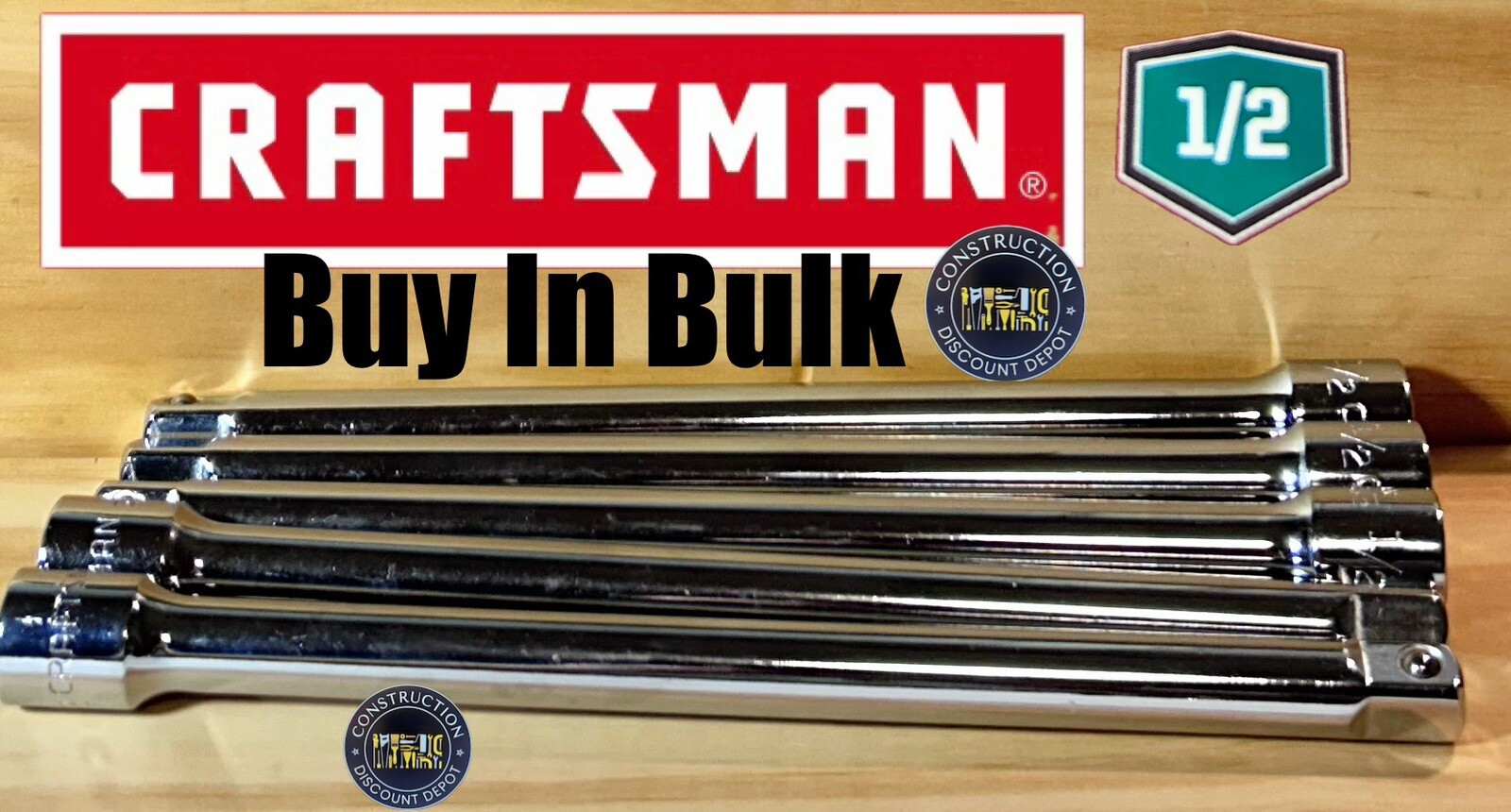 Bulk Wholesale Lot of 5 CRAFTSMAN Socket Extension Bar, 1/2-Inch Drive 10″ 44132
