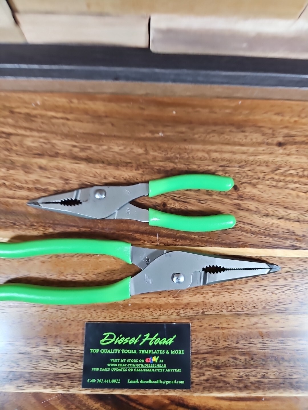 NEW Snap On LN47ACF & LN46ACF Needle Nose/Slip-Joint Combination GREEN Plier Set