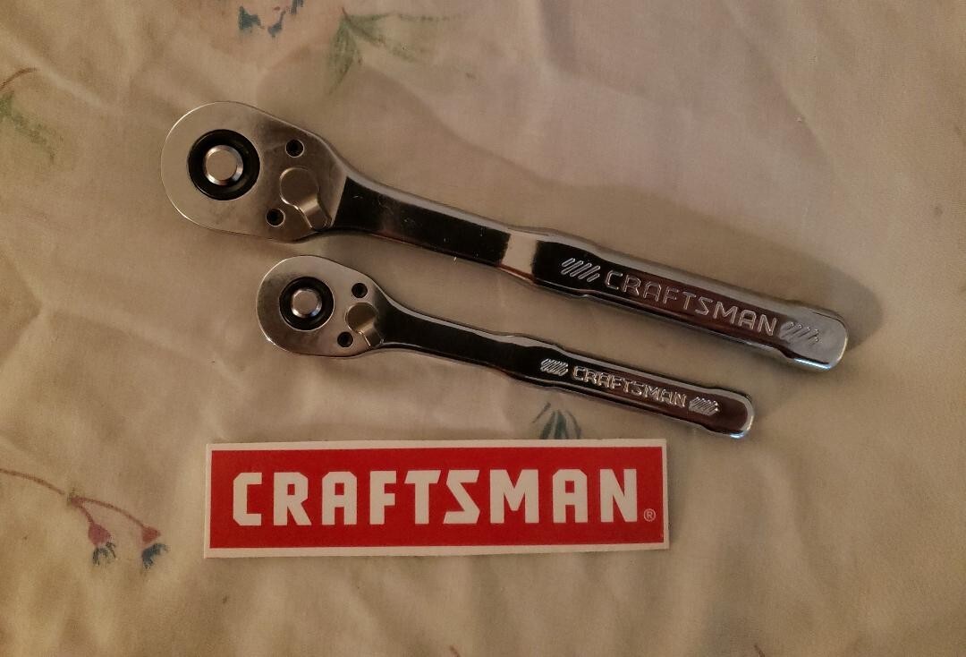 2 CRAFTSMAN 1/4″ + 3/8″ RATCHETS 72T (NEW LOW PROFILE) # CMMT86722 CMMT86721