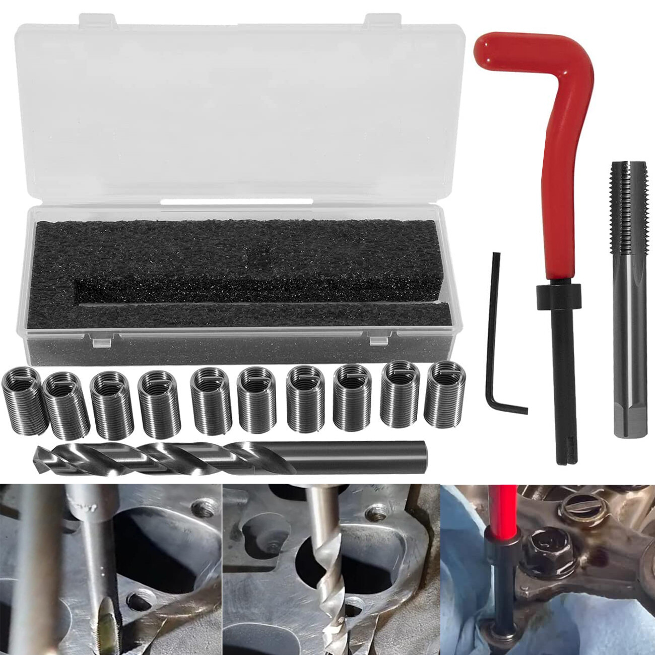 1420 Engine Cylinder Head Bolts Thread Repair Kit for Honda Toyota 11.5mm x 1.5