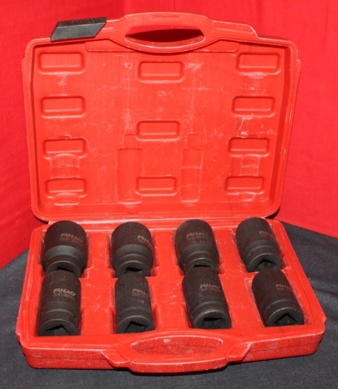 8 Pcs Fuhao 3/4-Inch Drive Deep Impact Socket Set 6-Point 24-38mm OM AO1092971