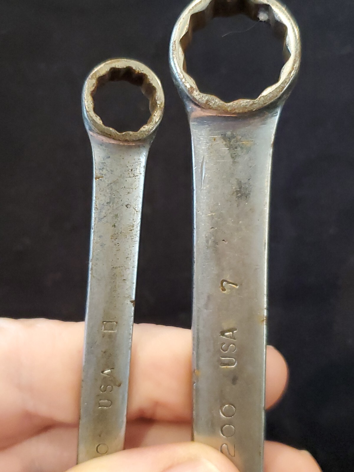 Snap on Wrench Set Of 2 OEX-200 5/8 & OEX-120 3/8 COMBINATION WRENCHES 12 POINT