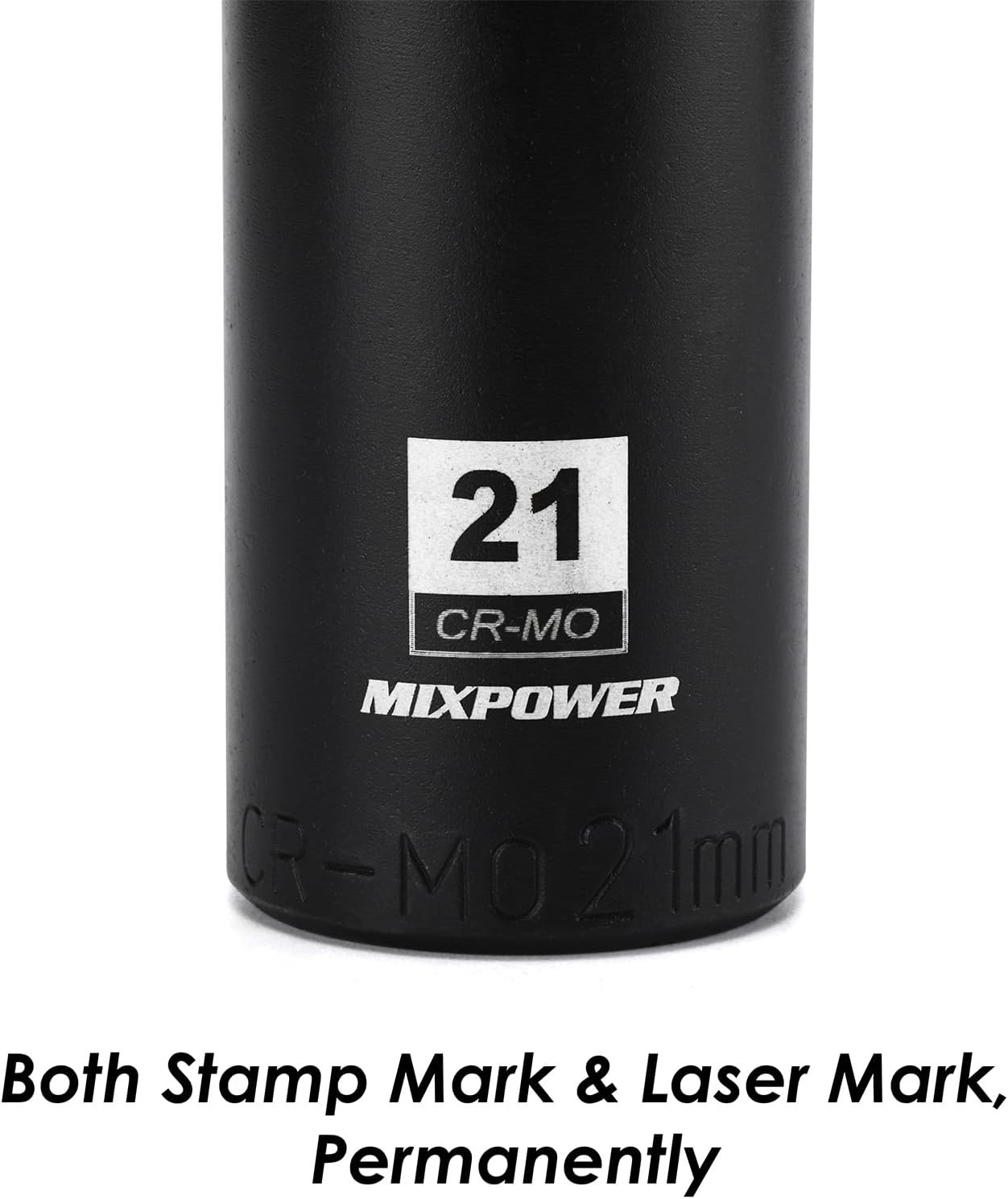 21mm Deep Impact Socket, 1/2 Inch Drive, 6 Point, CR-MO Steel