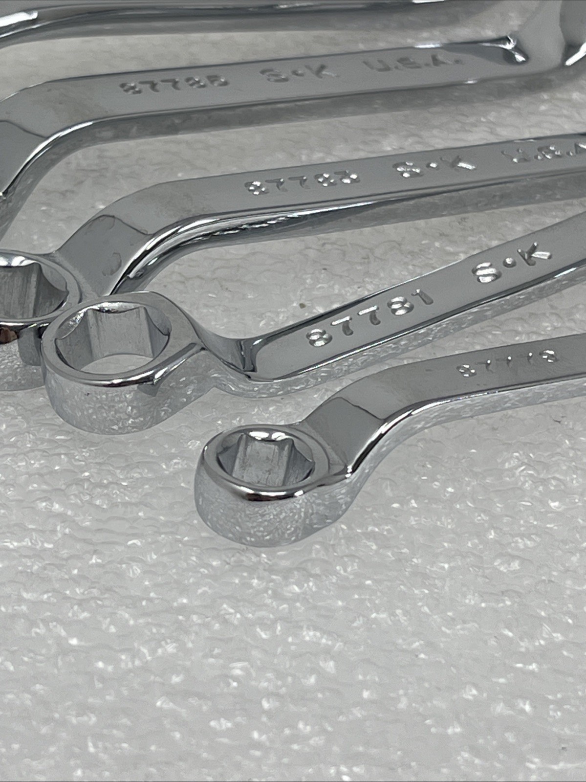 SK Tools 5 Piece Metric Offset Stubby Box End Wrench Set, 6 Point, 9mm – 20mm