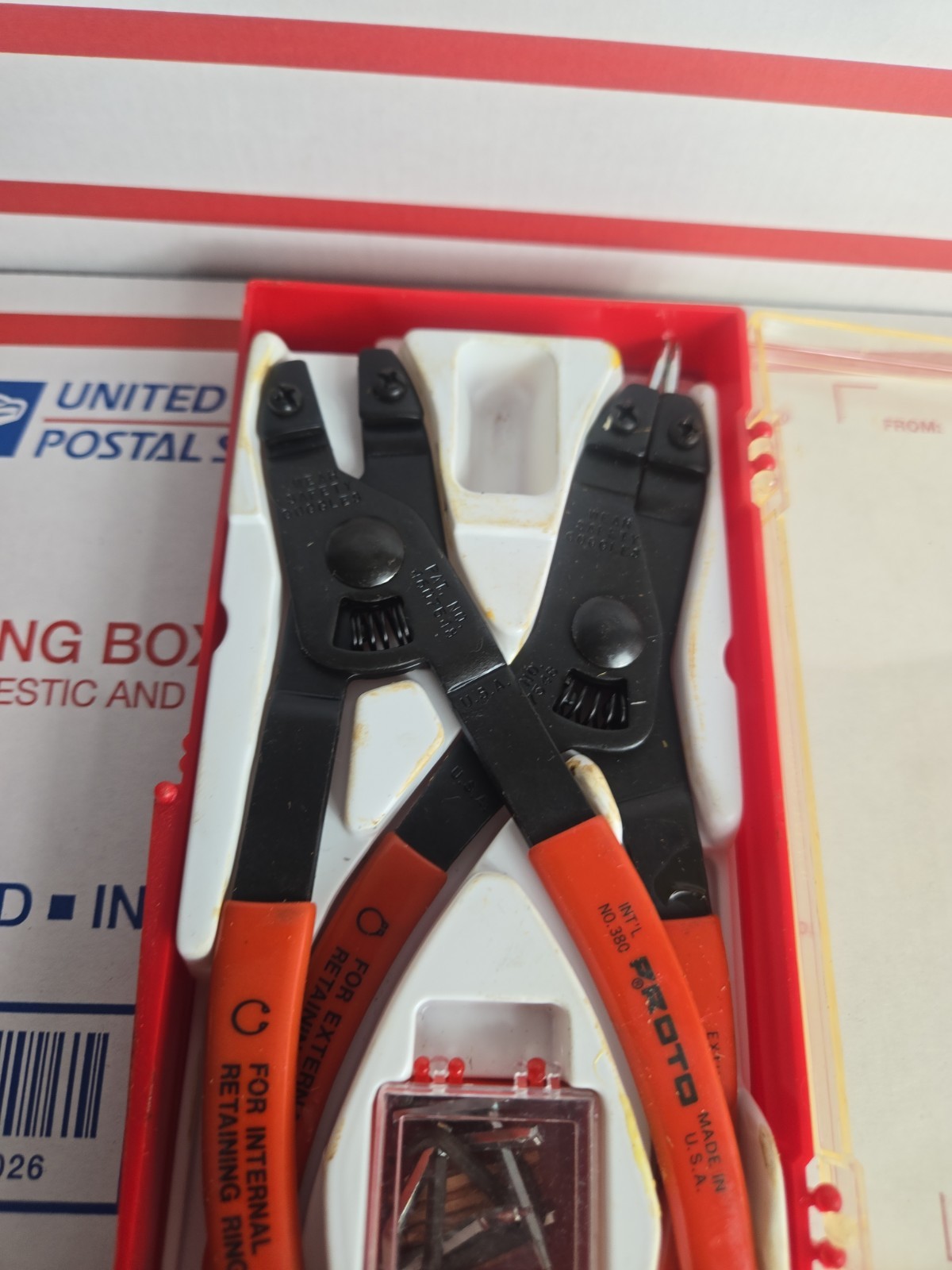 Proto Tools No.380 Retaining Ring Pliers Set Internal & External Made in USA