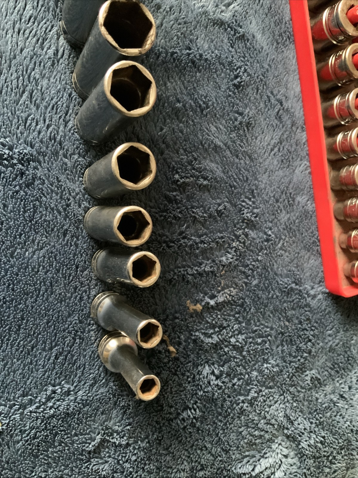 Snap On 3/8” Drive Deep And Shallow Socket Set, Sae, 6pt…..see Pics For Sizes….