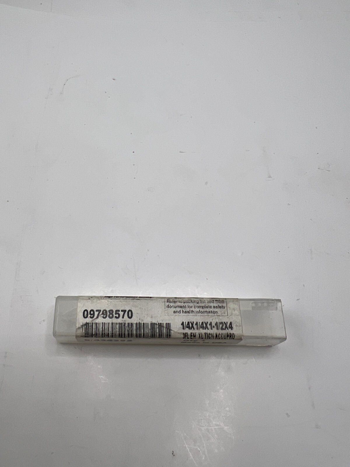 Accupro Square End Mill 09798570, 3FL EM XL TICN, 1/4 x 1/4 x 1-1/2 x 4