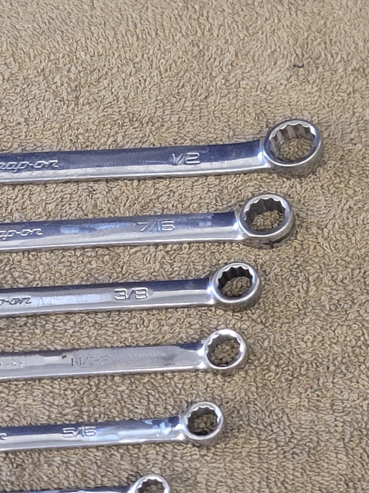 Snap on OEX Combination Wrench Set Sae 1″ 7/8 13/16 3/4 11/16 5/8 9/16 1/2 3/8