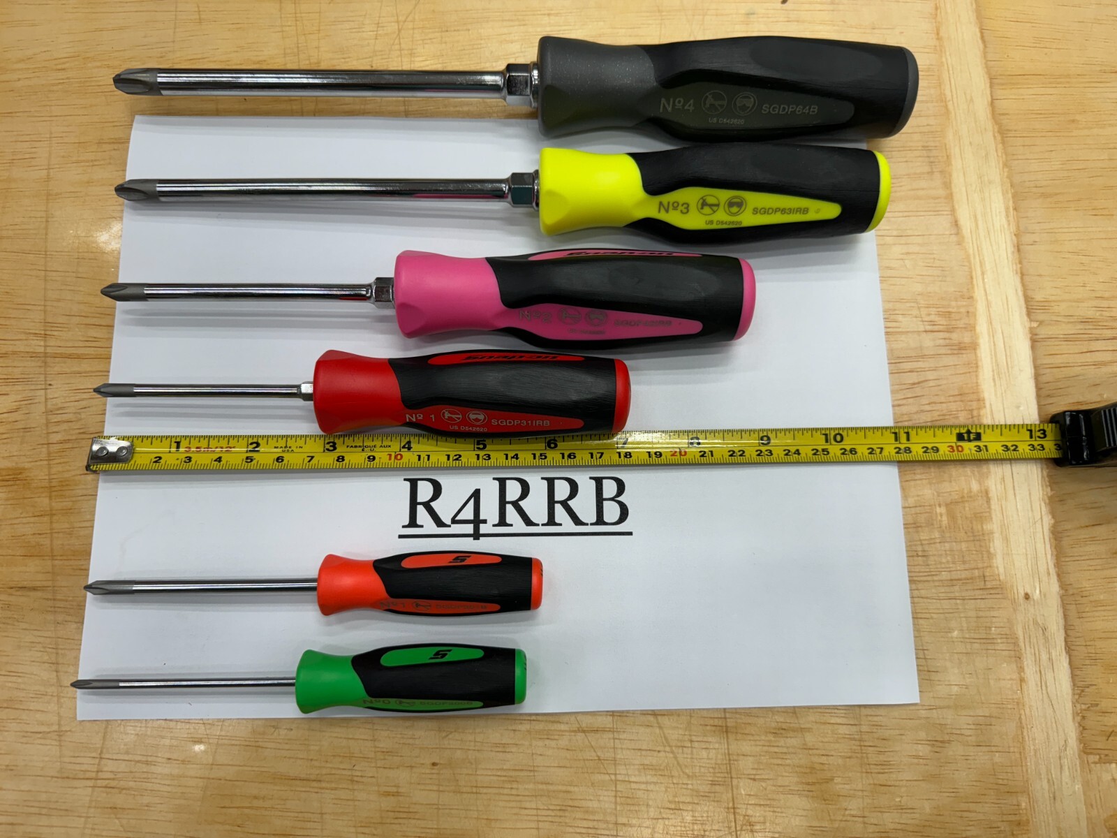 Snap-on Tools USA RARE 6pc COLOR MIX Soft Grip ALL PHILLIPS Screwdriver Lot Set
