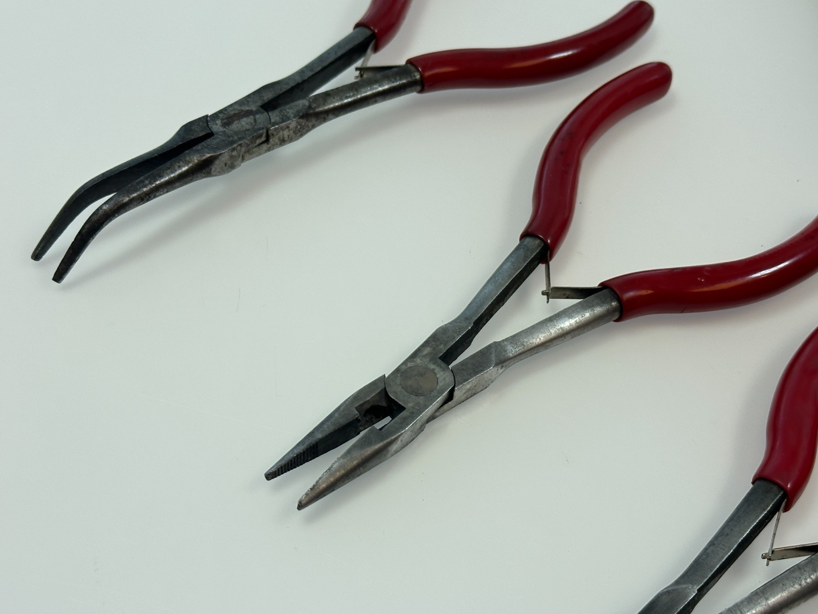 MAC Tools 4pc 6” Mini Precision Long Reach Pliers Cutters Set, Red Grip