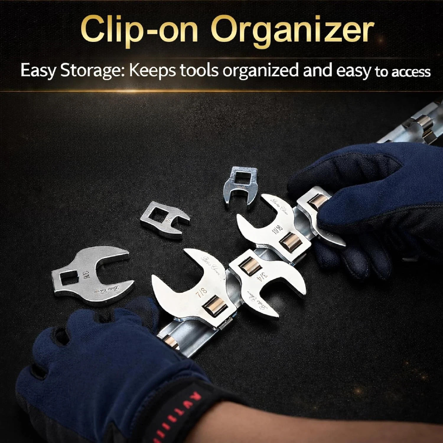 10 Pcs 3/8″ Drive Crowfoot Wrench Set, 3/8”-1”, SAE Open-End Nut Wrench Set