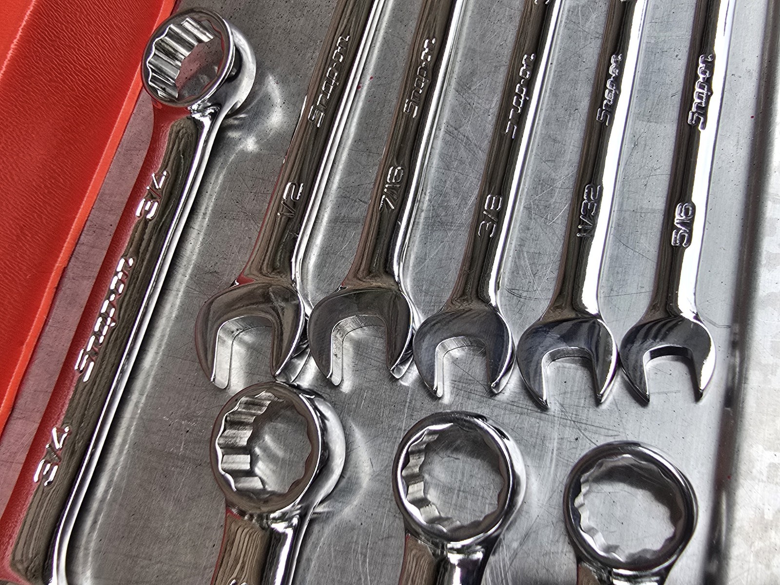 Snap On OEXS709B 9pc SAE Short Wrench Set, 5/16 – 3/4