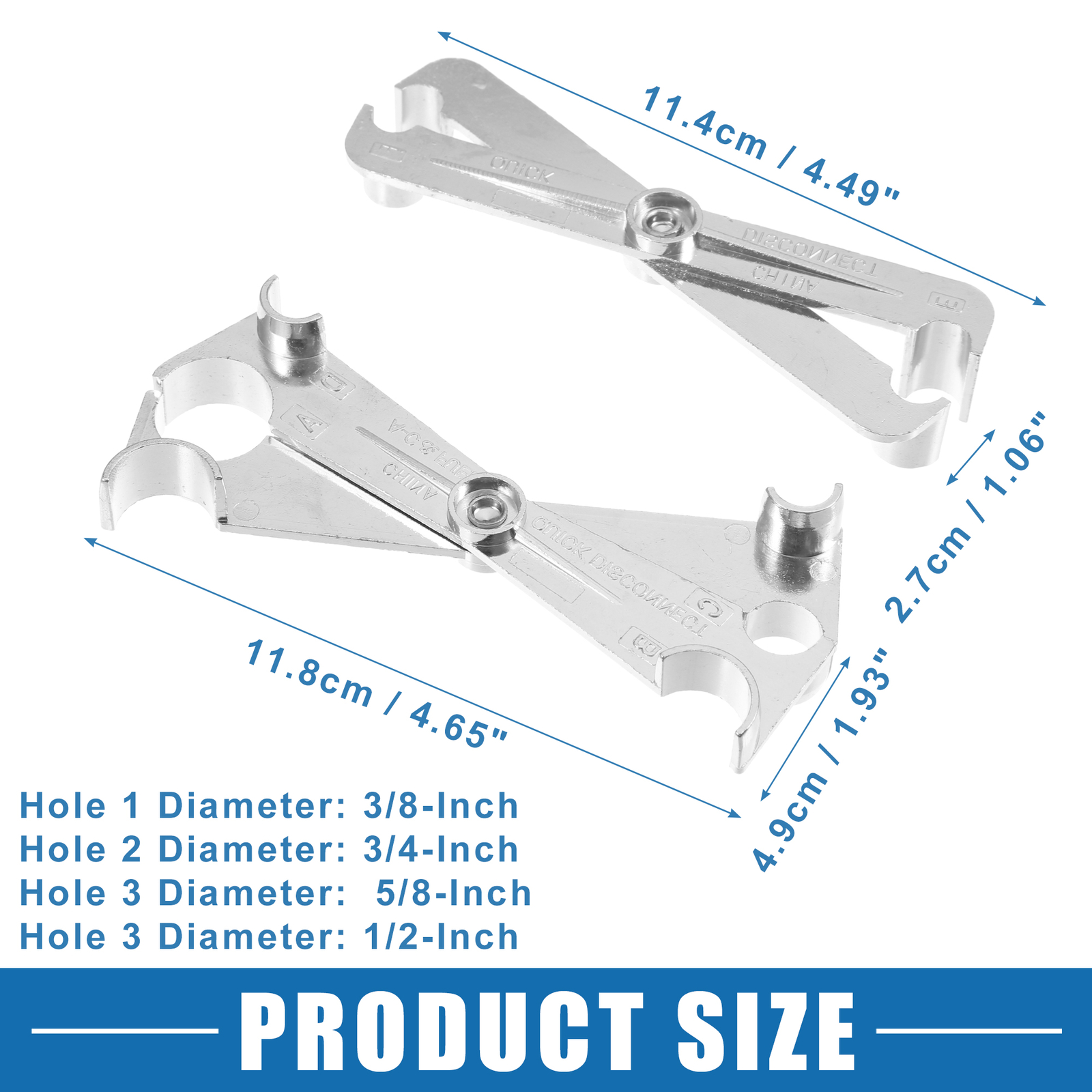 Universal Pack (2) Fuel Line Disconnect Tool Kit 3/4″ 5/8″ 1/2″ 3/8″ for GM