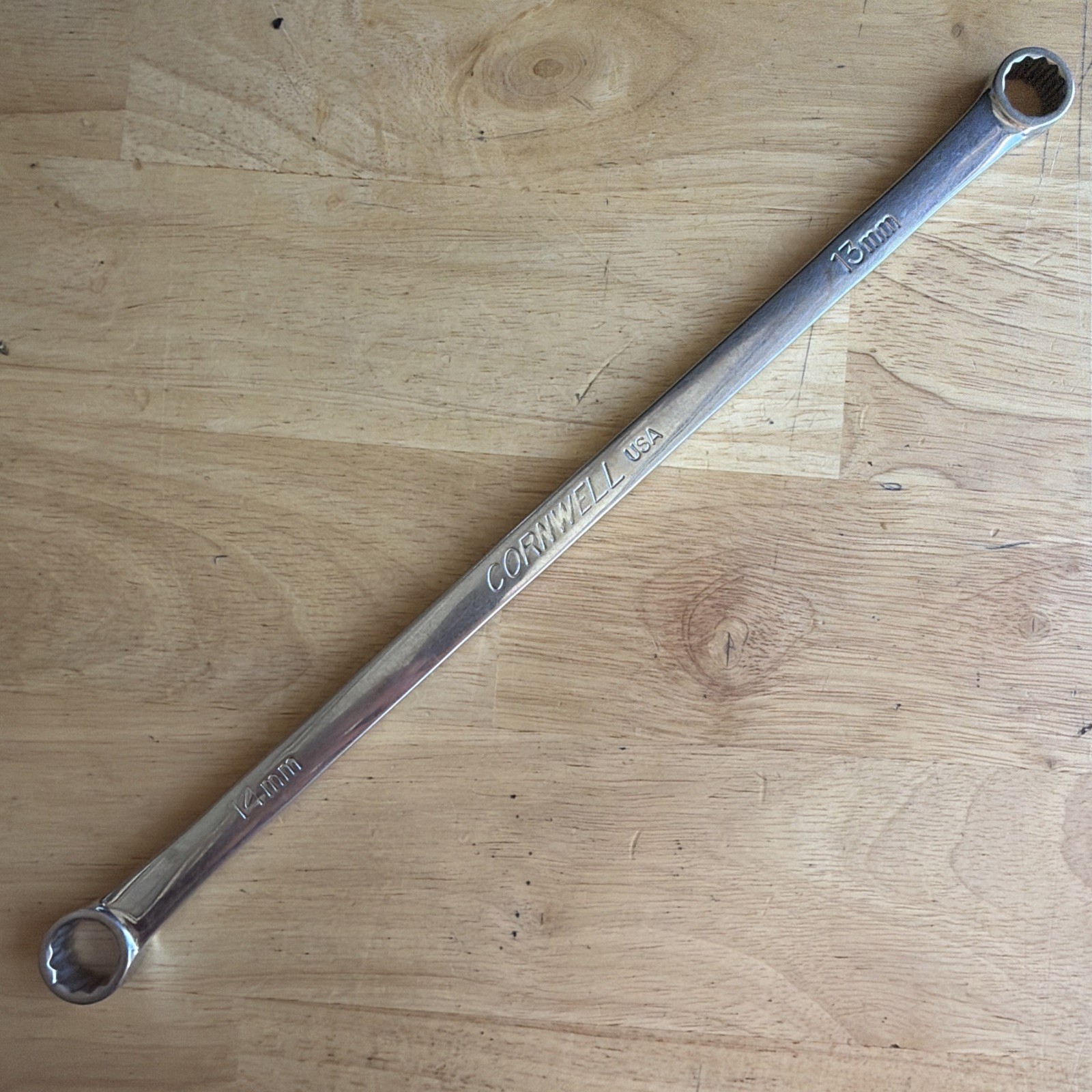 Cornwell Tools 13mm x 14mm Long Box End Wrench 0 Degree Offset BWHP-1314MML USA